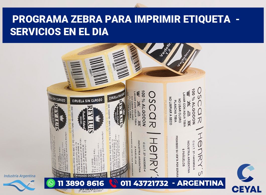 programa zebra para imprimir etiqueta - Servicios en el dia