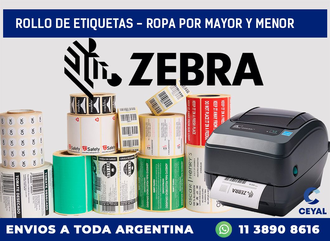 rollo de etiquetas – ropa por mayor y menor