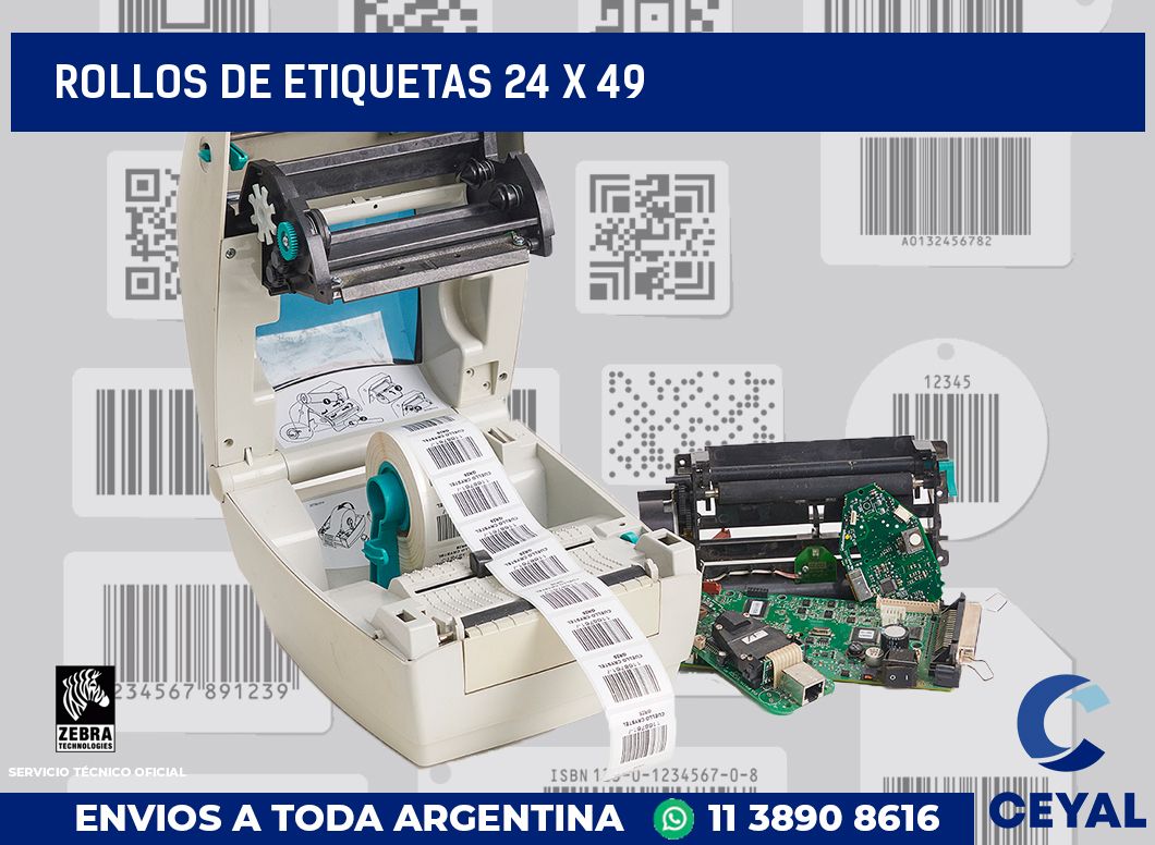 rollos de etiquetas 24 x 49