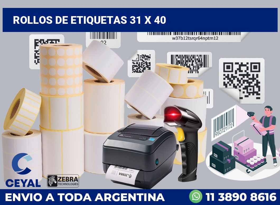 rollos de etiquetas 31 x 40