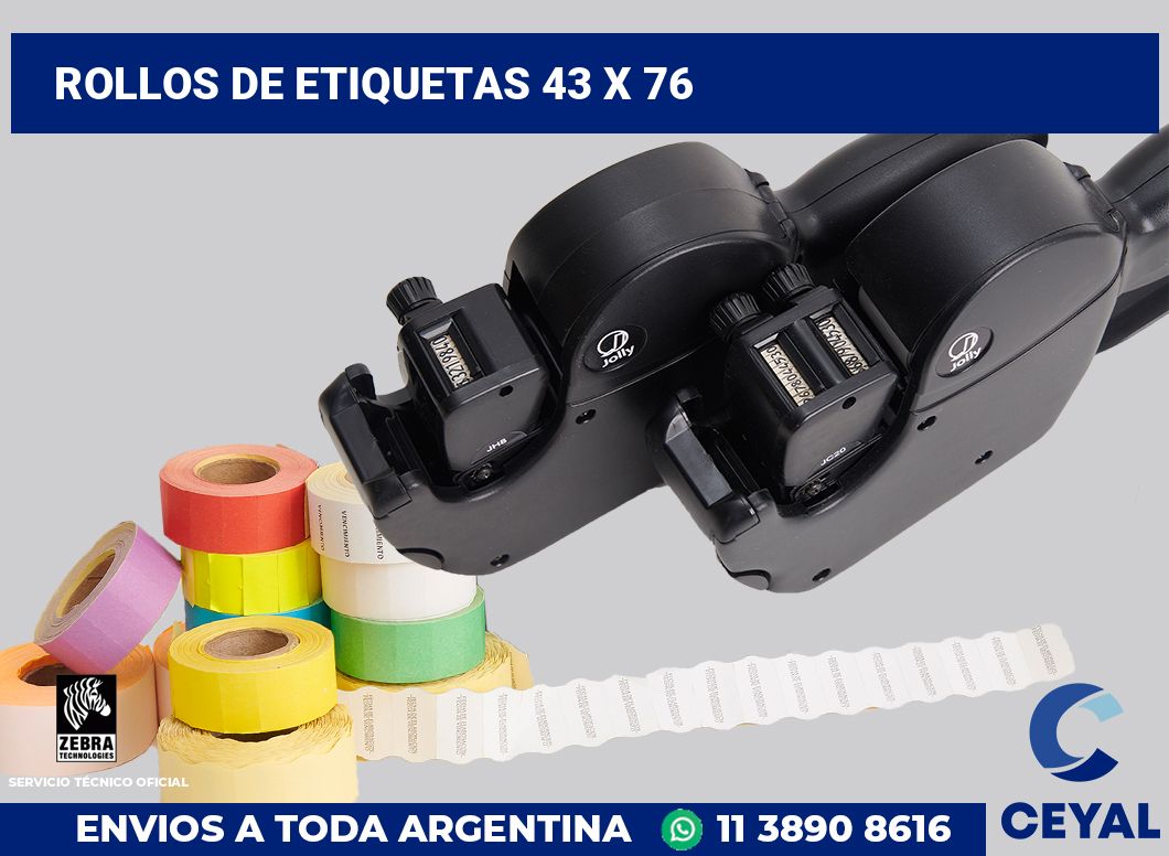 rollos de etiquetas 43 x 76