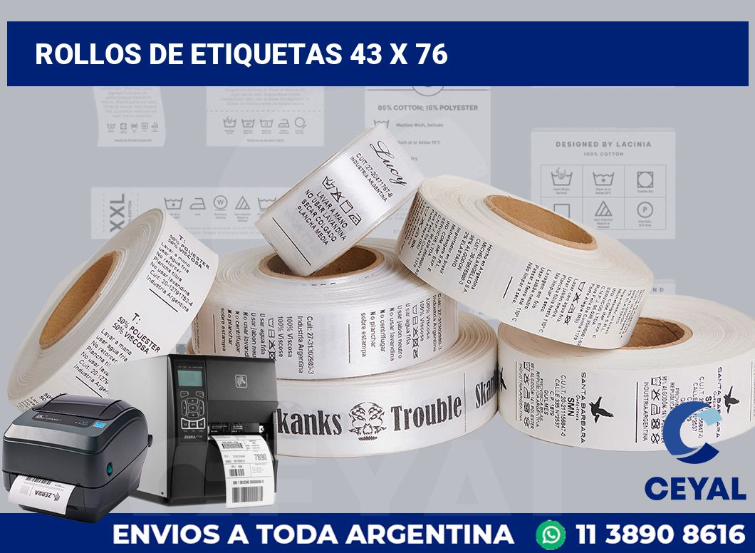 rollos de etiquetas 43 x 76