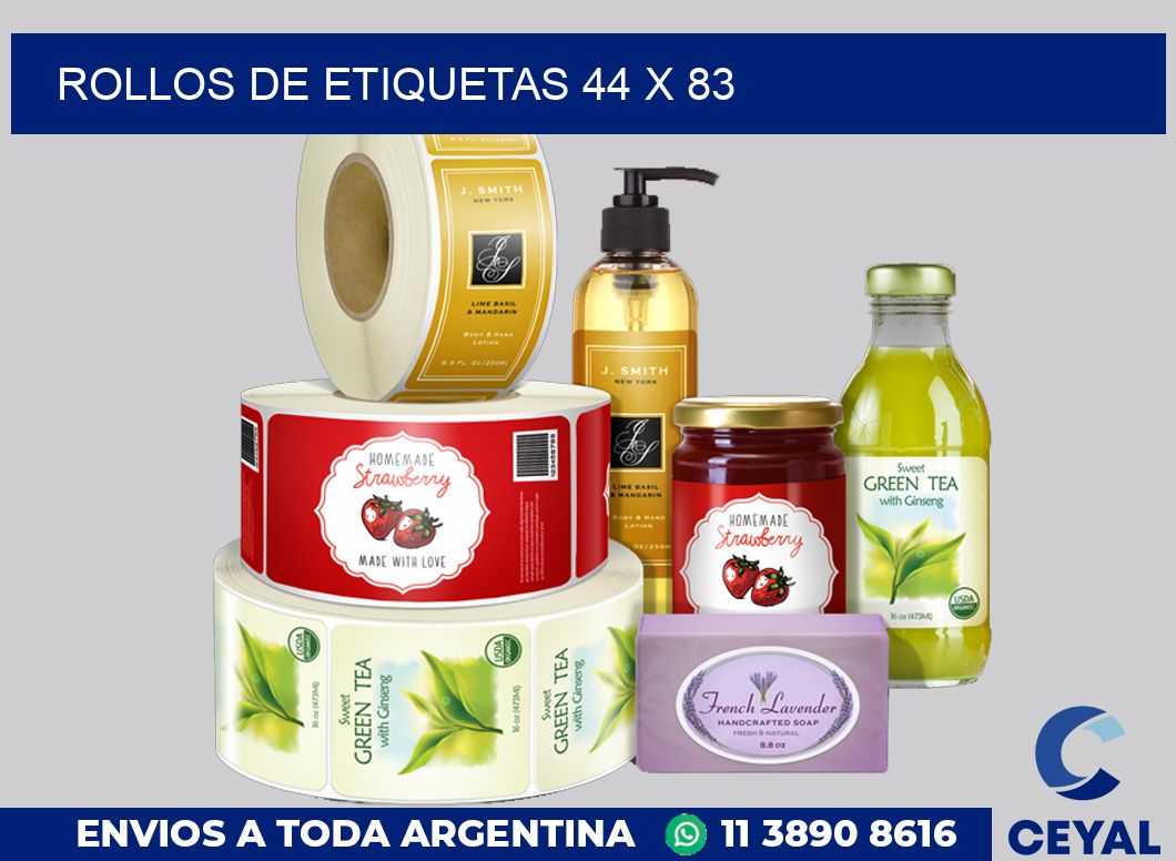 rollos de etiquetas 44 x 83