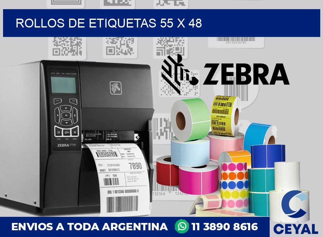 rollos de etiquetas 55 x 48