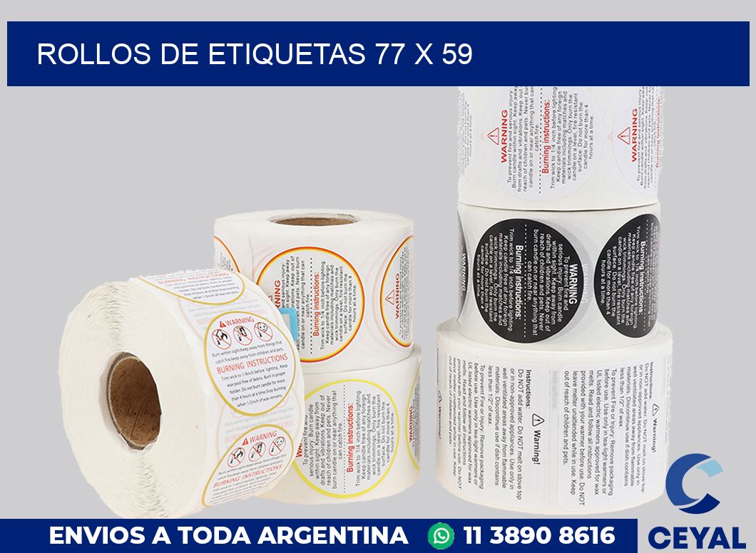 rollos de etiquetas 77 x 59