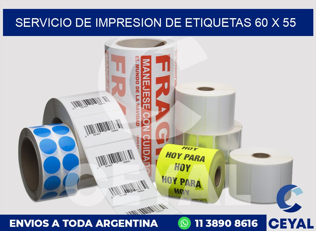 servicio de impresion de etiquetas 60 x 55