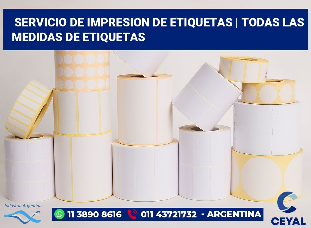 servicio de impresion de etiquetas | Todas las medidas de etiquetas