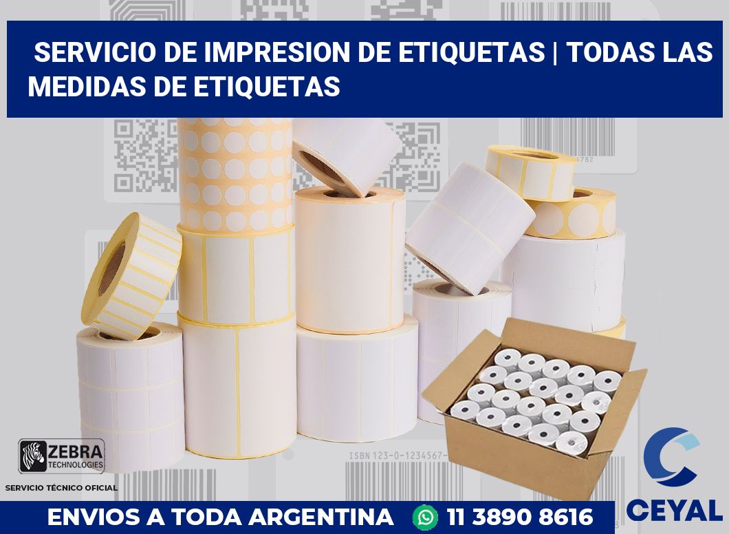 servicio de impresion de etiquetas | Todas las medidas de etiquetas
