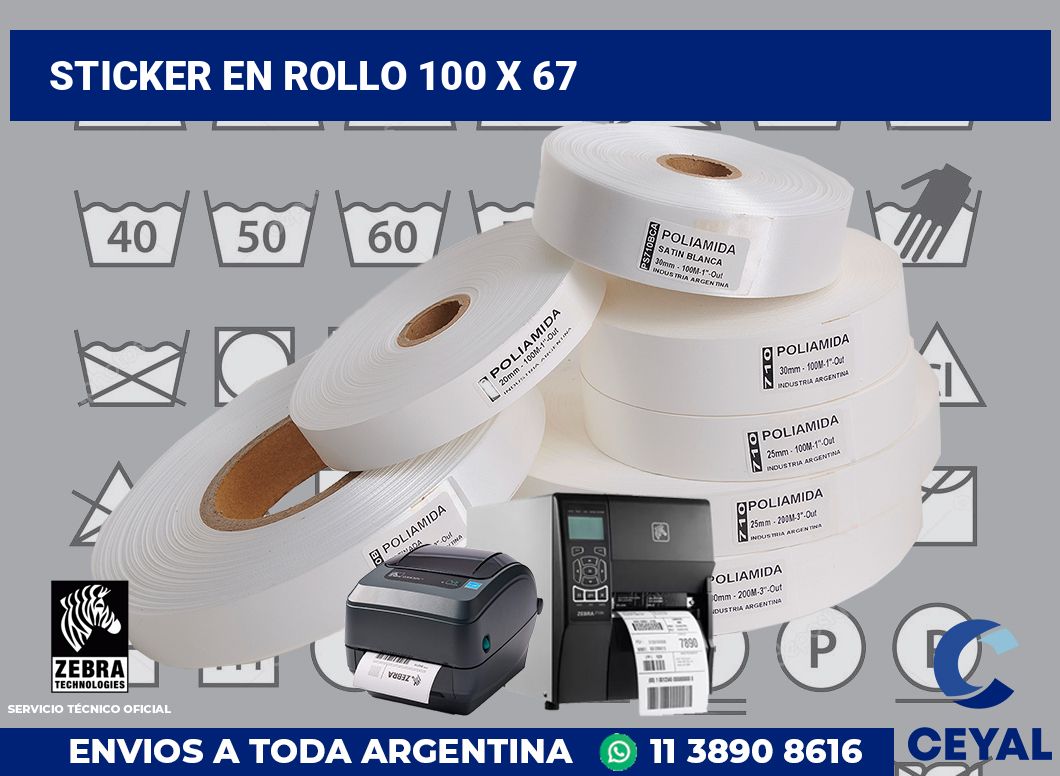 sticker en rollo 100 x 67