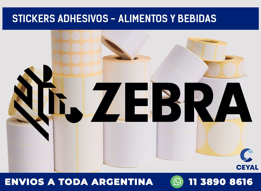 stickers adhesivos - alimentos y bebidas