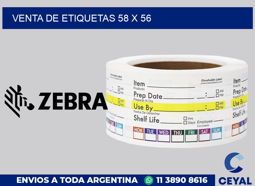 venta de etiquetas 58 x 56