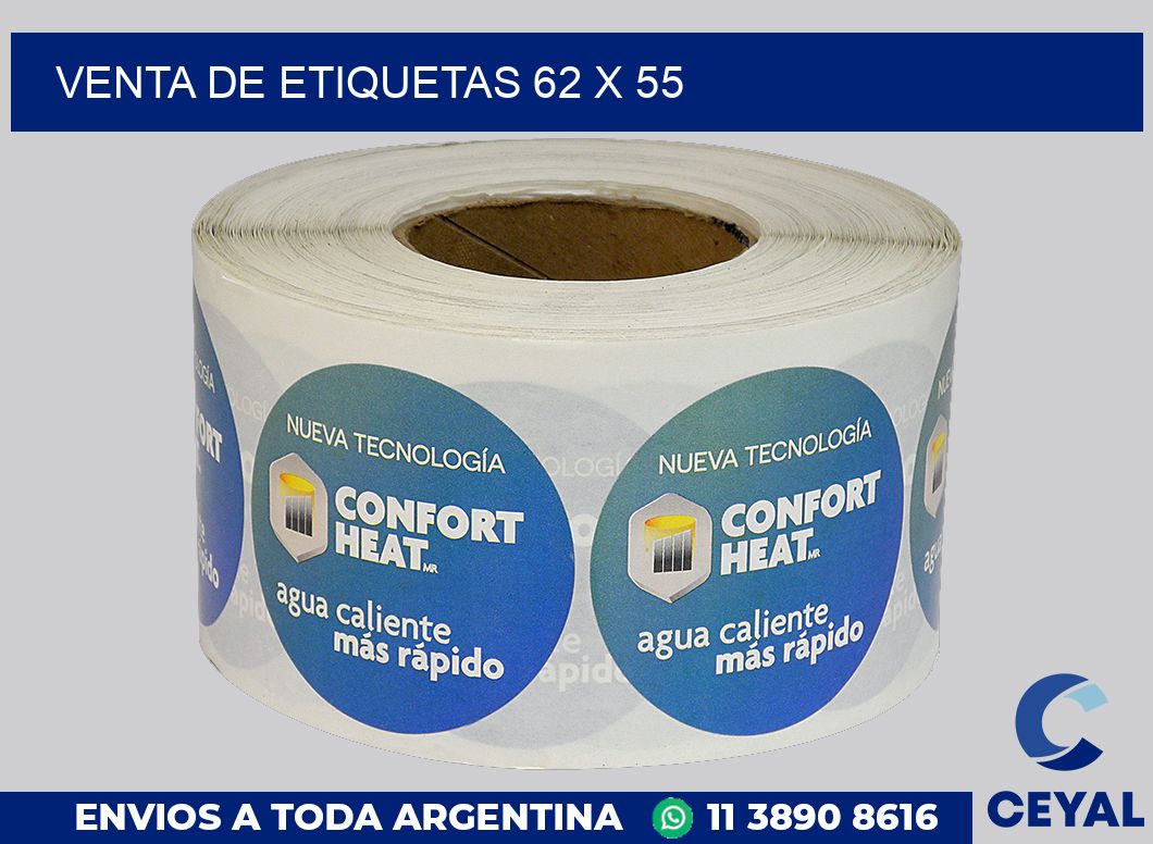 venta de etiquetas 62 x 55