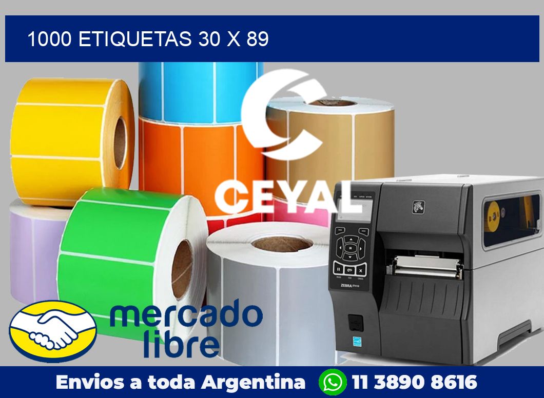 1000 etiquetas 30 x 89