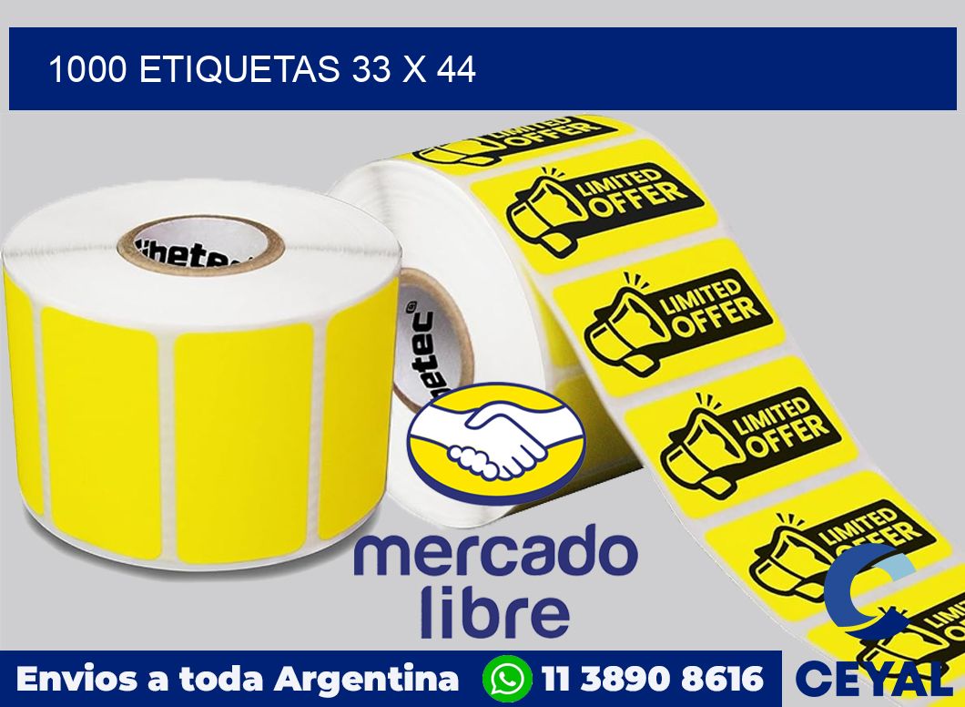 1000 etiquetas 33 x 44