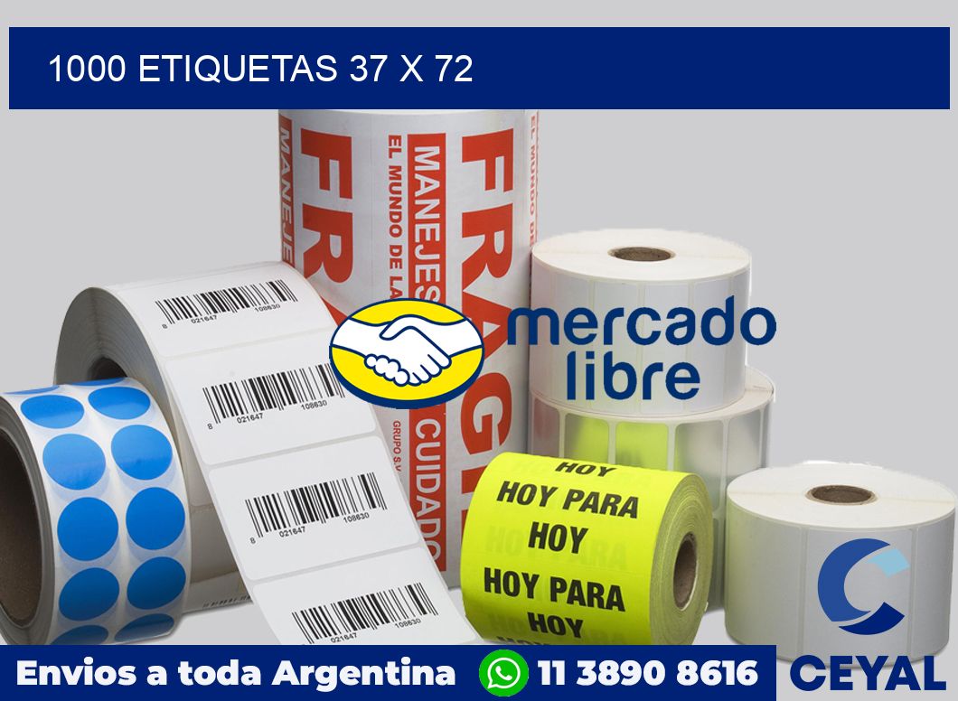 1000 etiquetas 37 x 72