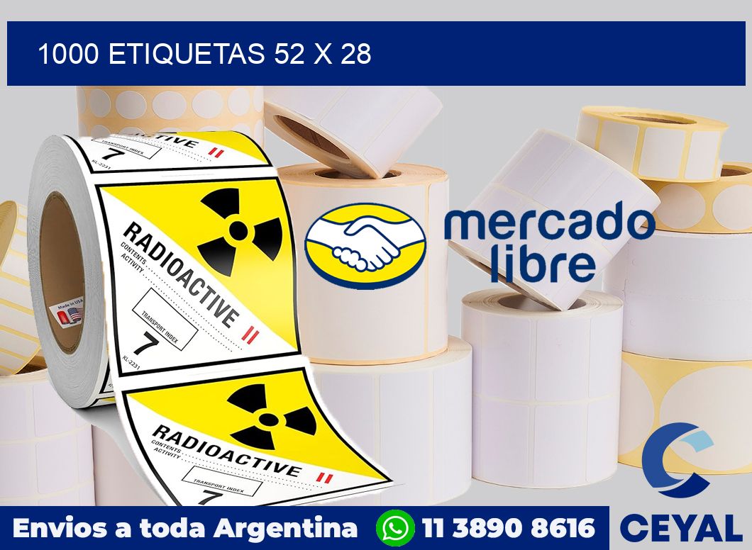 1000 etiquetas 52 x 28