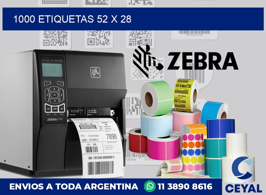1000 etiquetas 52 x 28