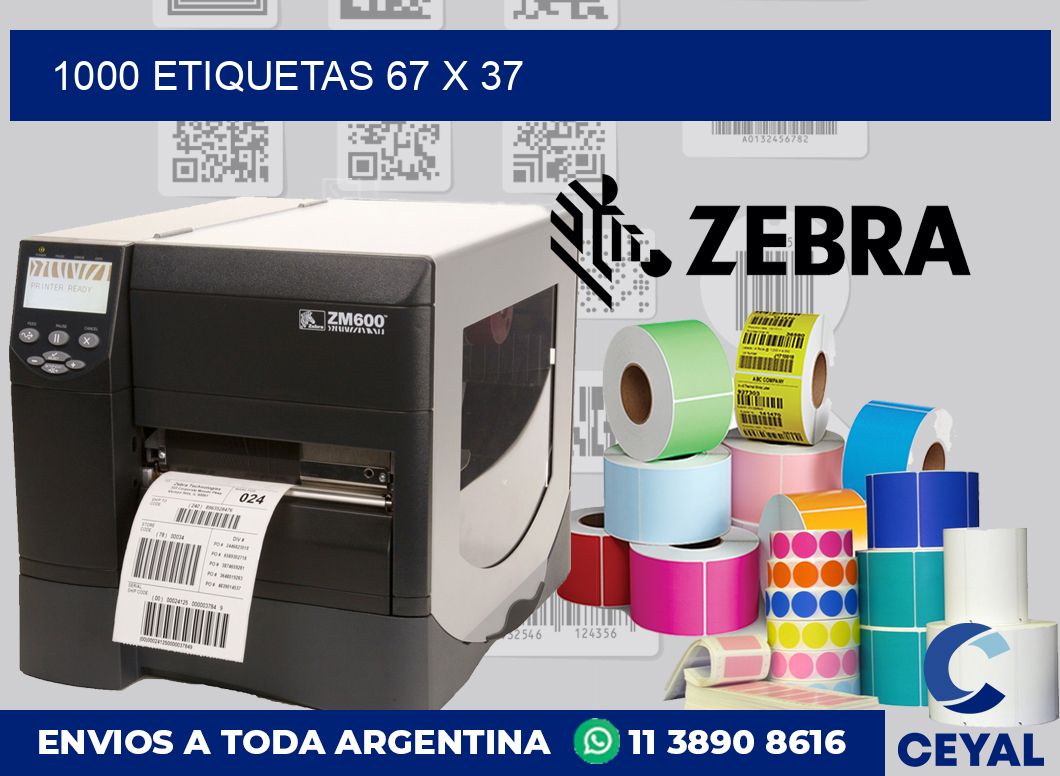 1000 etiquetas 67 x 37