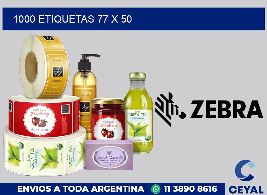 1000 etiquetas 77 x 50