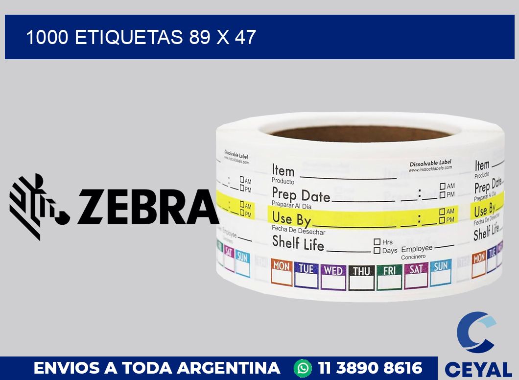 1000 etiquetas 89 x 47