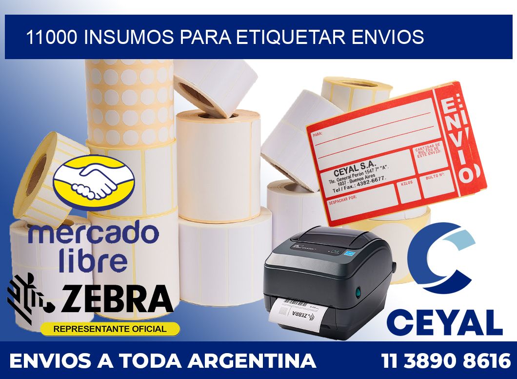 11000 insumos para etiquetar envios