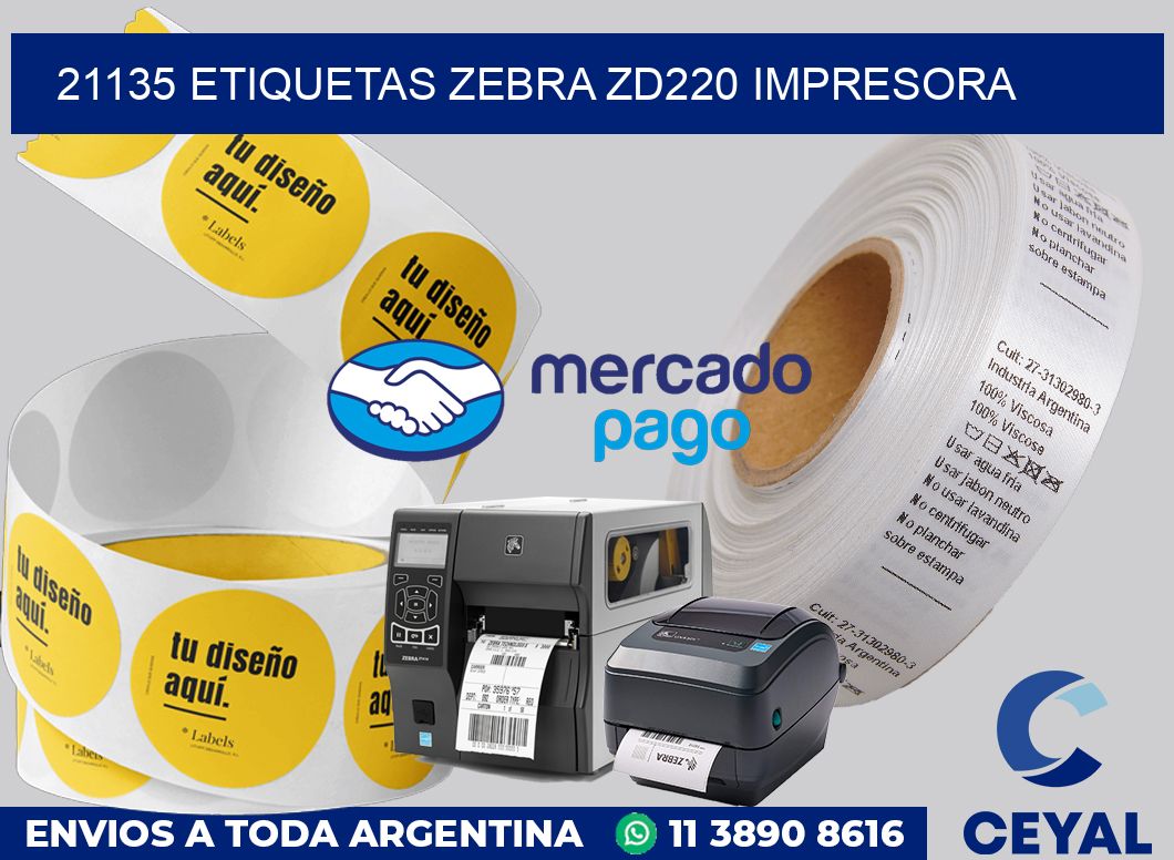 21135 etiquetas Zebra zd220 impresora