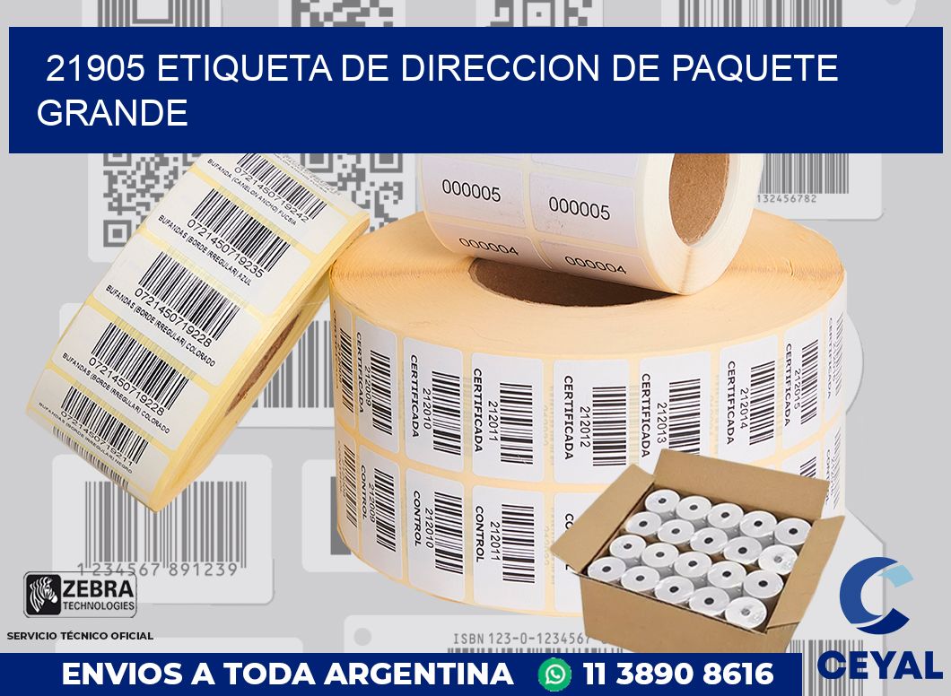 21905 Etiqueta de direccion de paquete grande