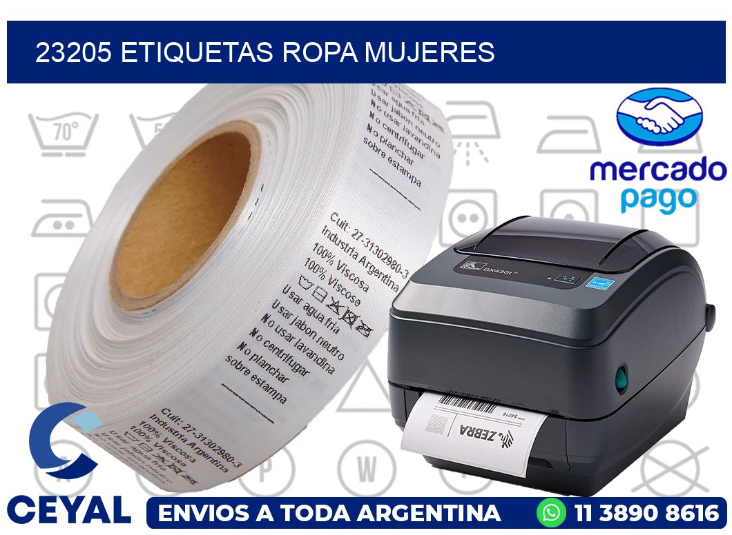 23205 Etiquetas ropa mujeres