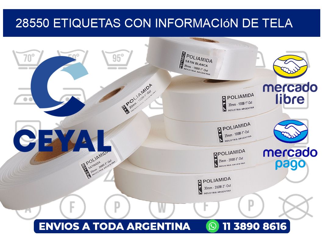 28550 Etiquetas con información de tela