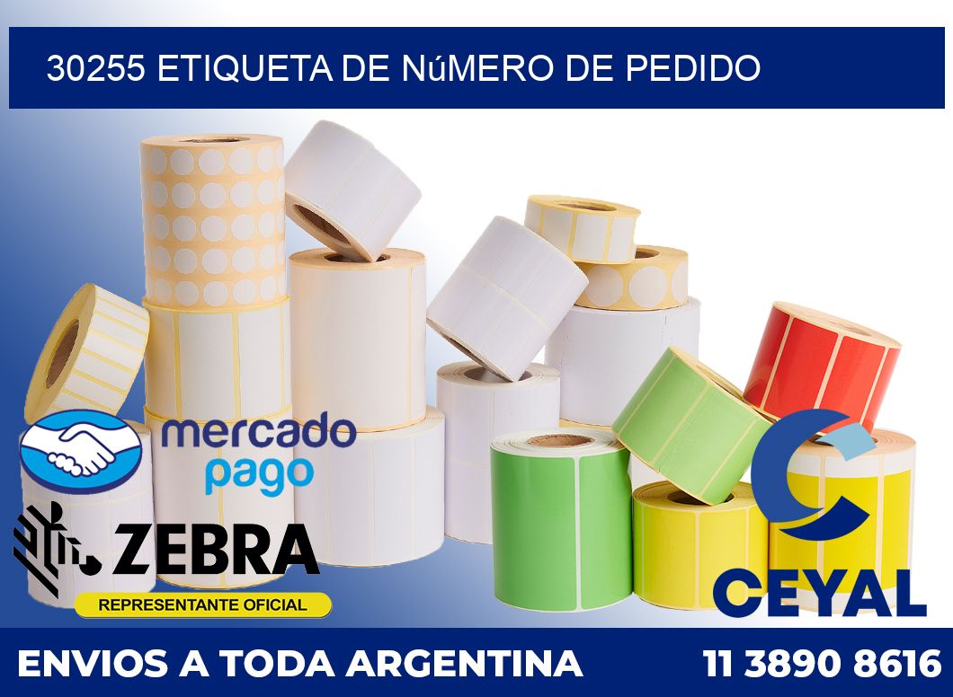 30255 Etiqueta de número de pedido