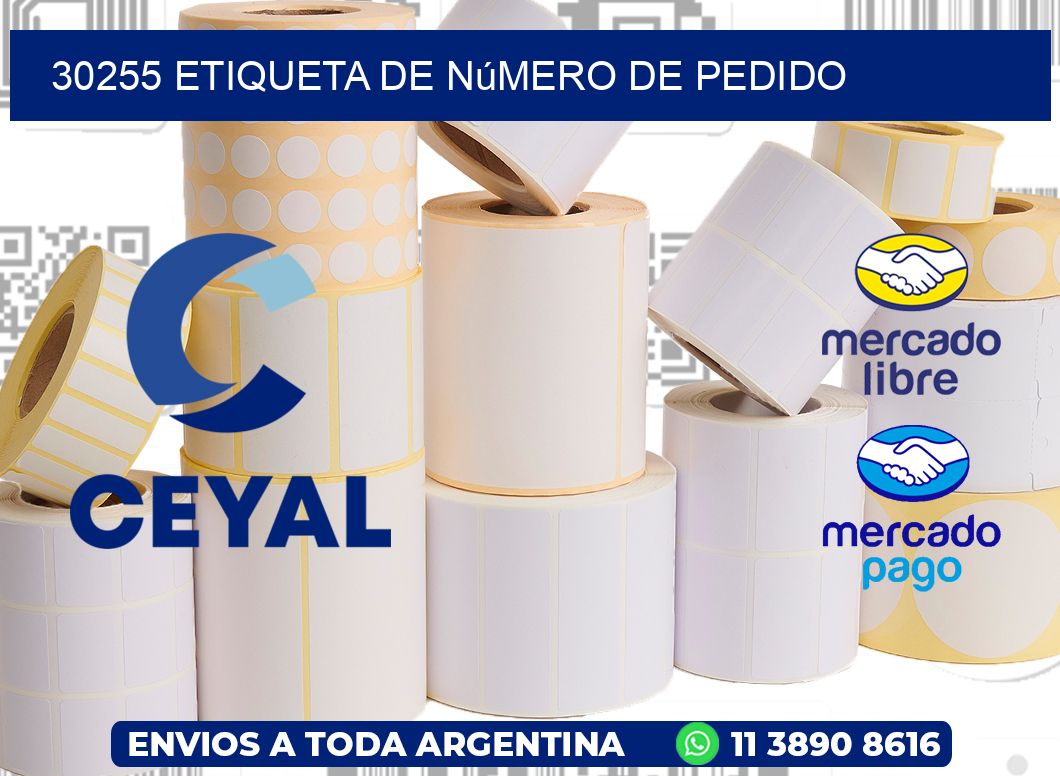 30255 Etiqueta de número de pedido