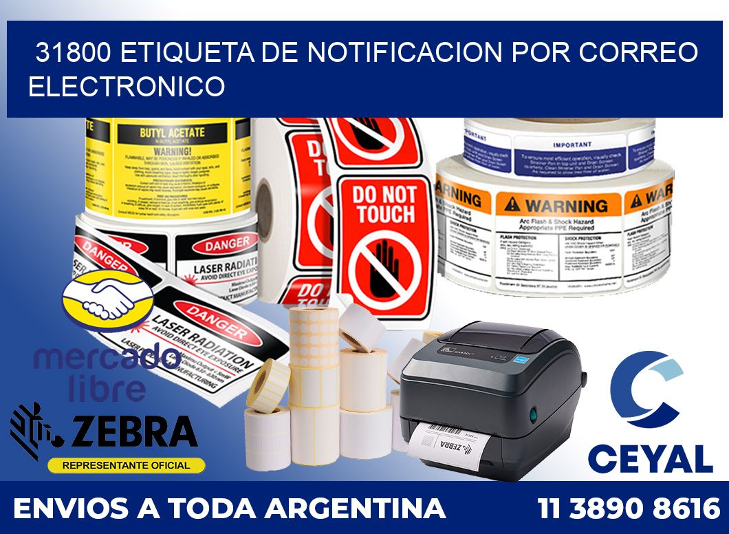 31800 Etiqueta de notificacion por correo electronico