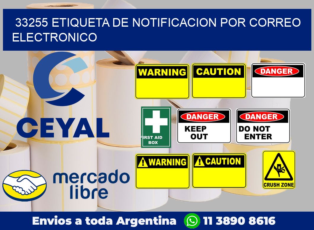 33255 Etiqueta de notificacion por correo electronico