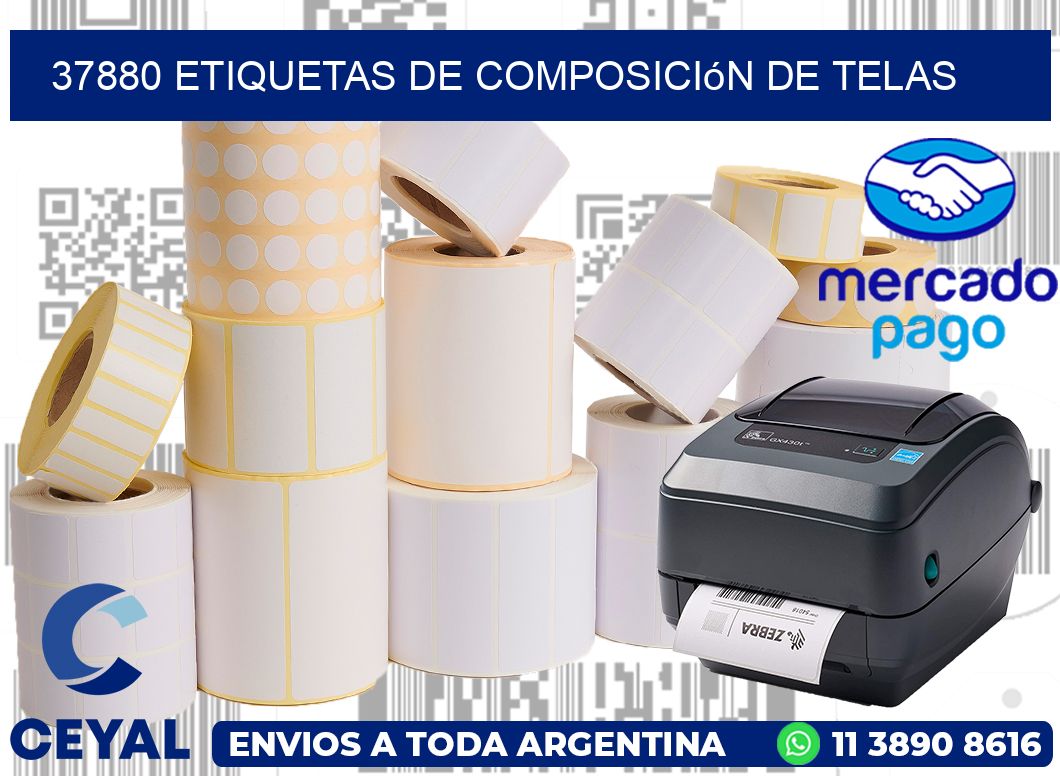 37880 Etiquetas de composición de Telas