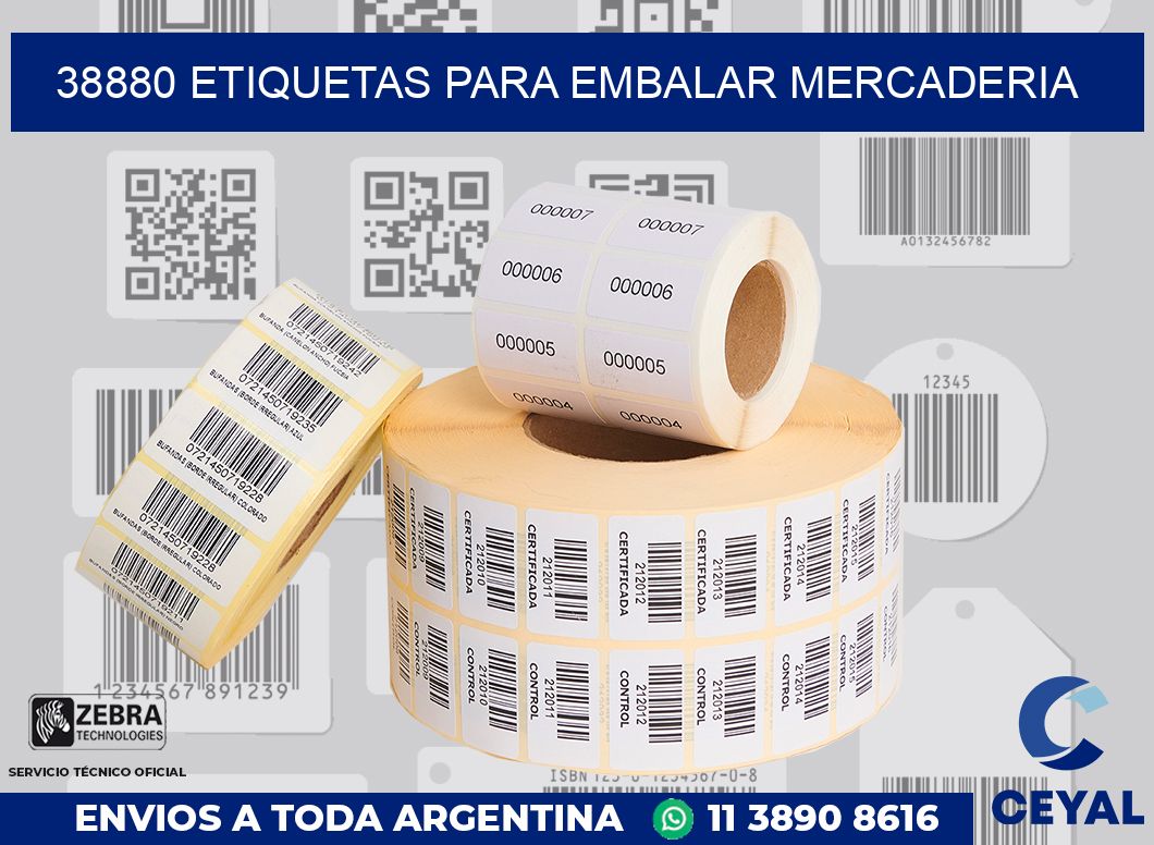 38880 Etiquetas para embalar mercaderia