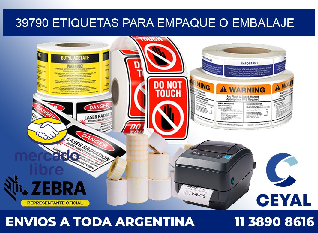 39790 Etiquetas para empaque o embalaje