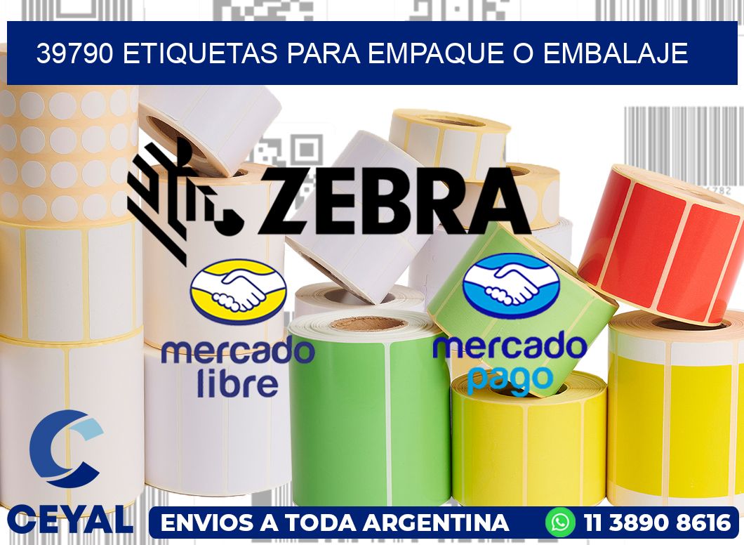 39790 Etiquetas para empaque o embalaje
