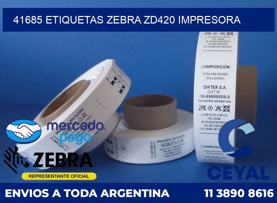 41685 etiquetas Zebra zd420 impresora