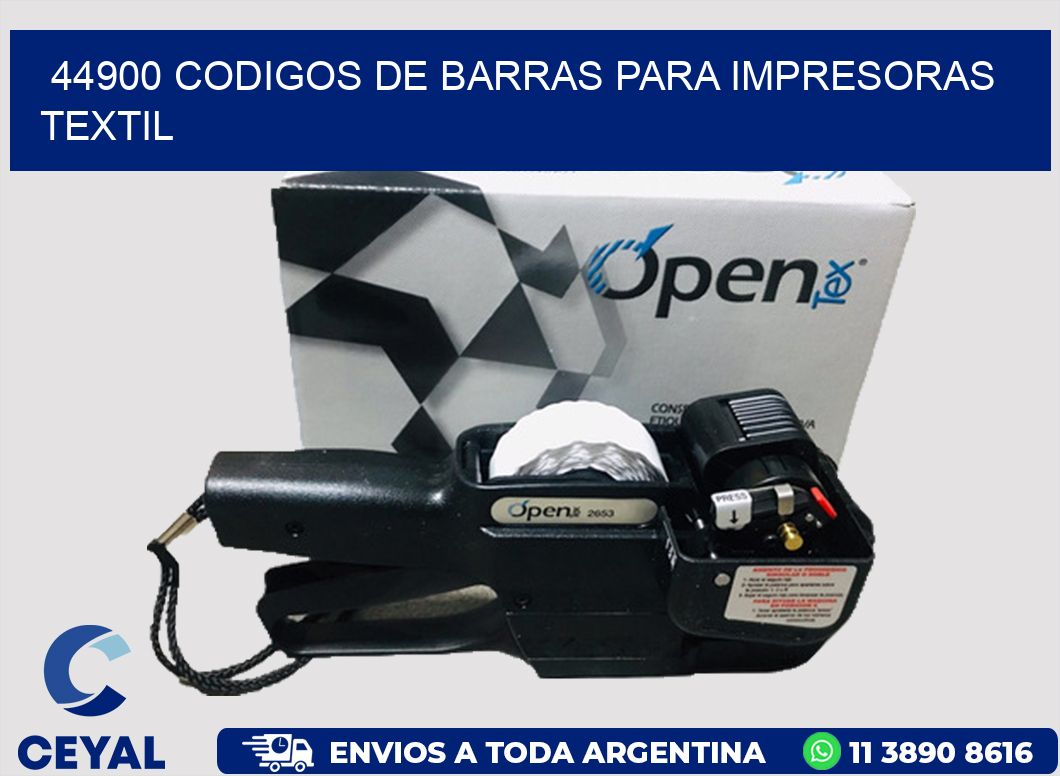 44900 codigos de barras para impresoras textil