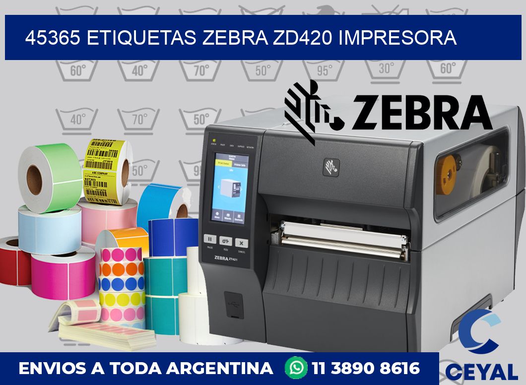 45365 etiquetas Zebra zd420 impresora