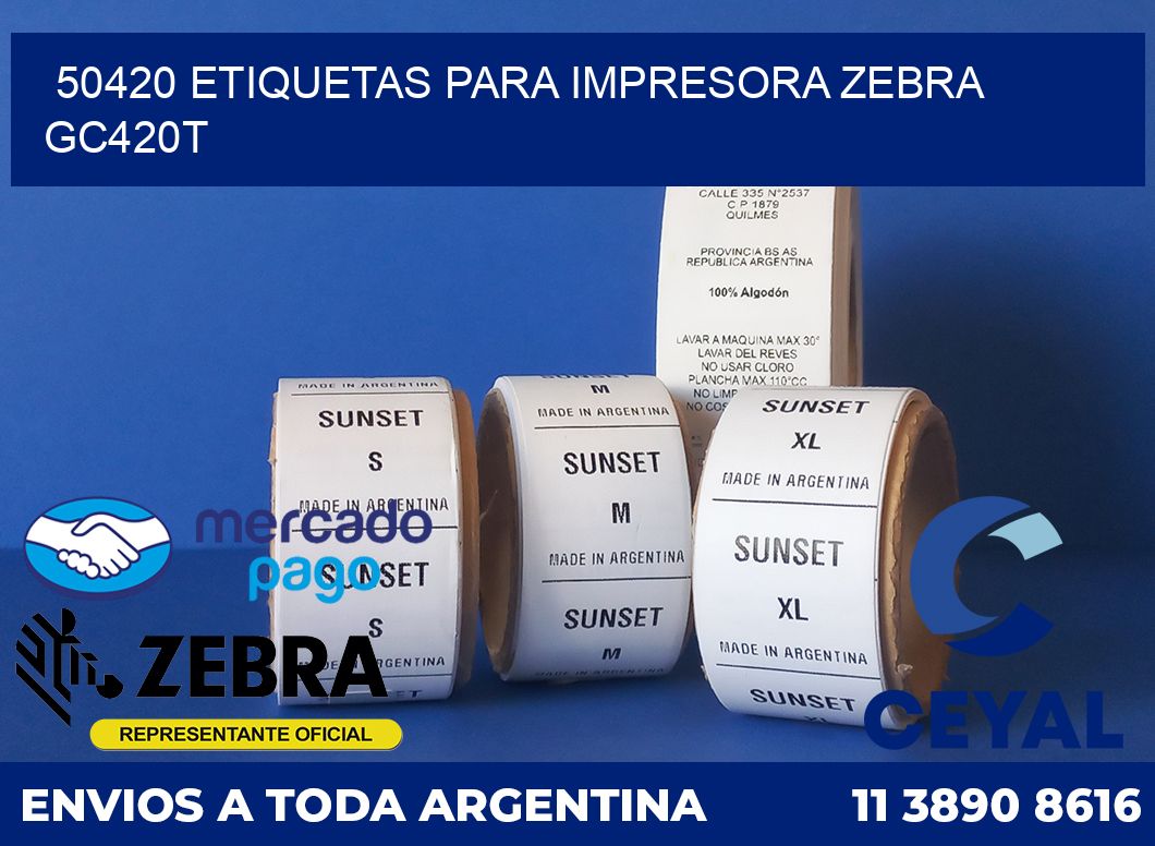 50420 etiquetas para impresora zebra GC420T