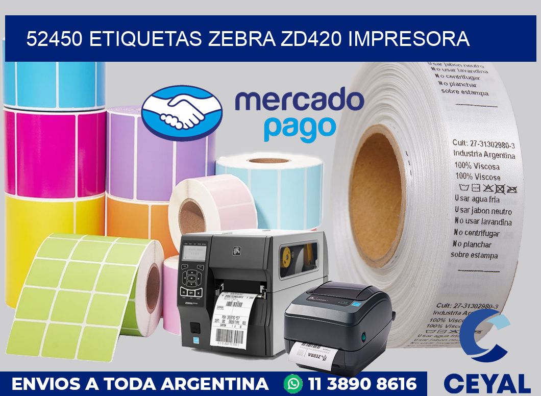 52450 etiquetas Zebra zd420 impresora