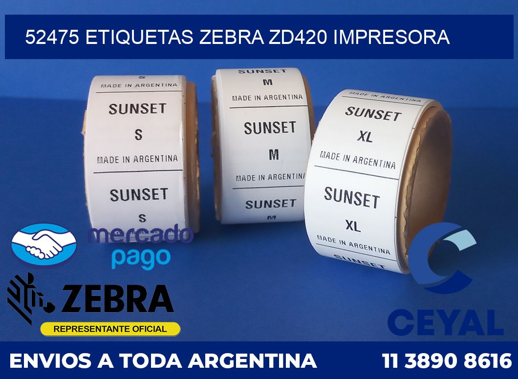 52475 etiquetas Zebra zd420 impresora