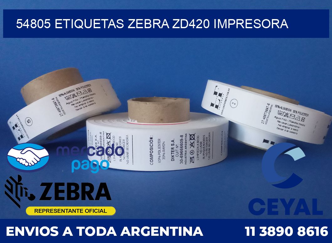 54805 etiquetas Zebra zd420 impresora