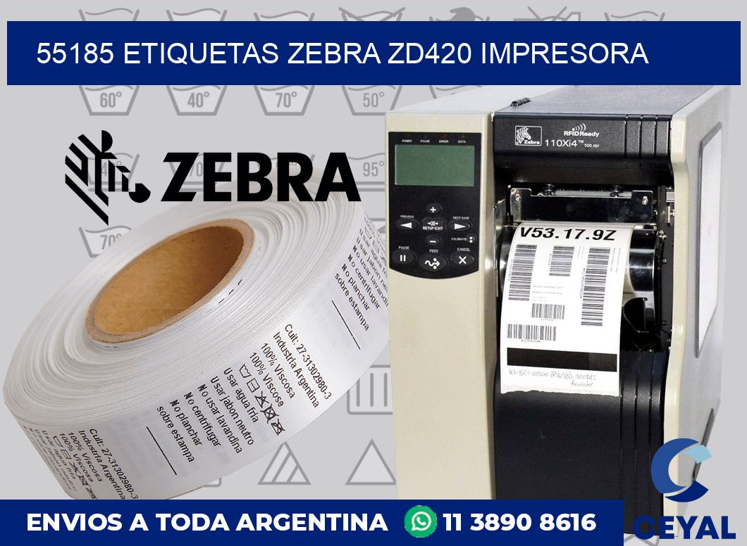 55185 etiquetas Zebra zd420 impresora
