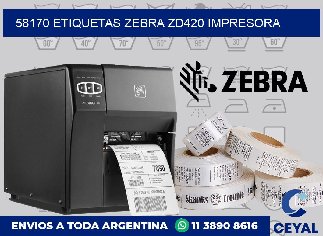 58170 etiquetas Zebra zd420 impresora
