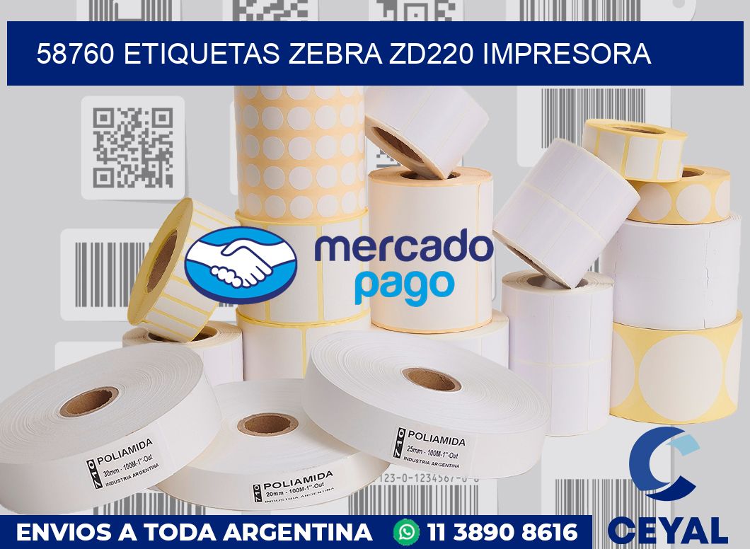 58760 etiquetas Zebra zd220 impresora