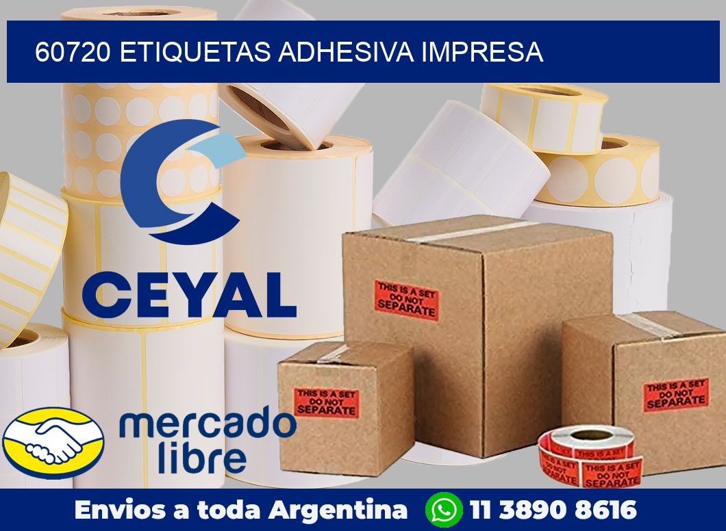 60720 etiquetas adhesiva impresa
