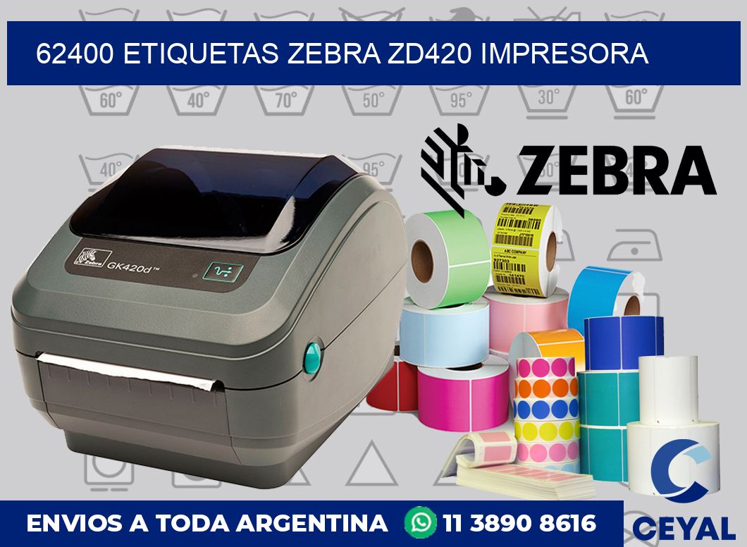 62400 etiquetas Zebra zd420 impresora
