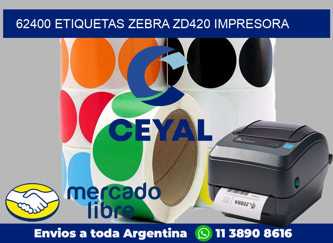 62400 etiquetas Zebra zd420 impresora